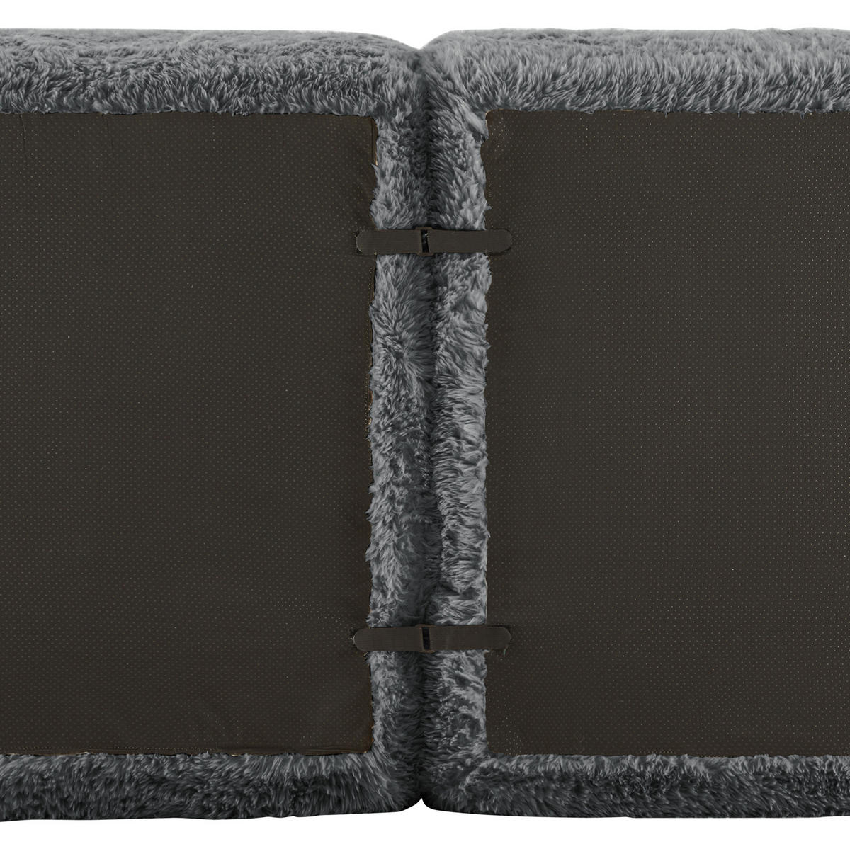 SOFA 2-Sitzer modular rahmenlos Plüsch Grey - Grau, Kunststoff (104/73/204cm) - Meubliv