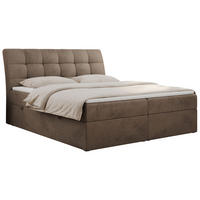 BOXBETT DIEGOS 120/200 Braun Velvet - H3 - Braun, Holz/Textil (120/200cm) - MKS