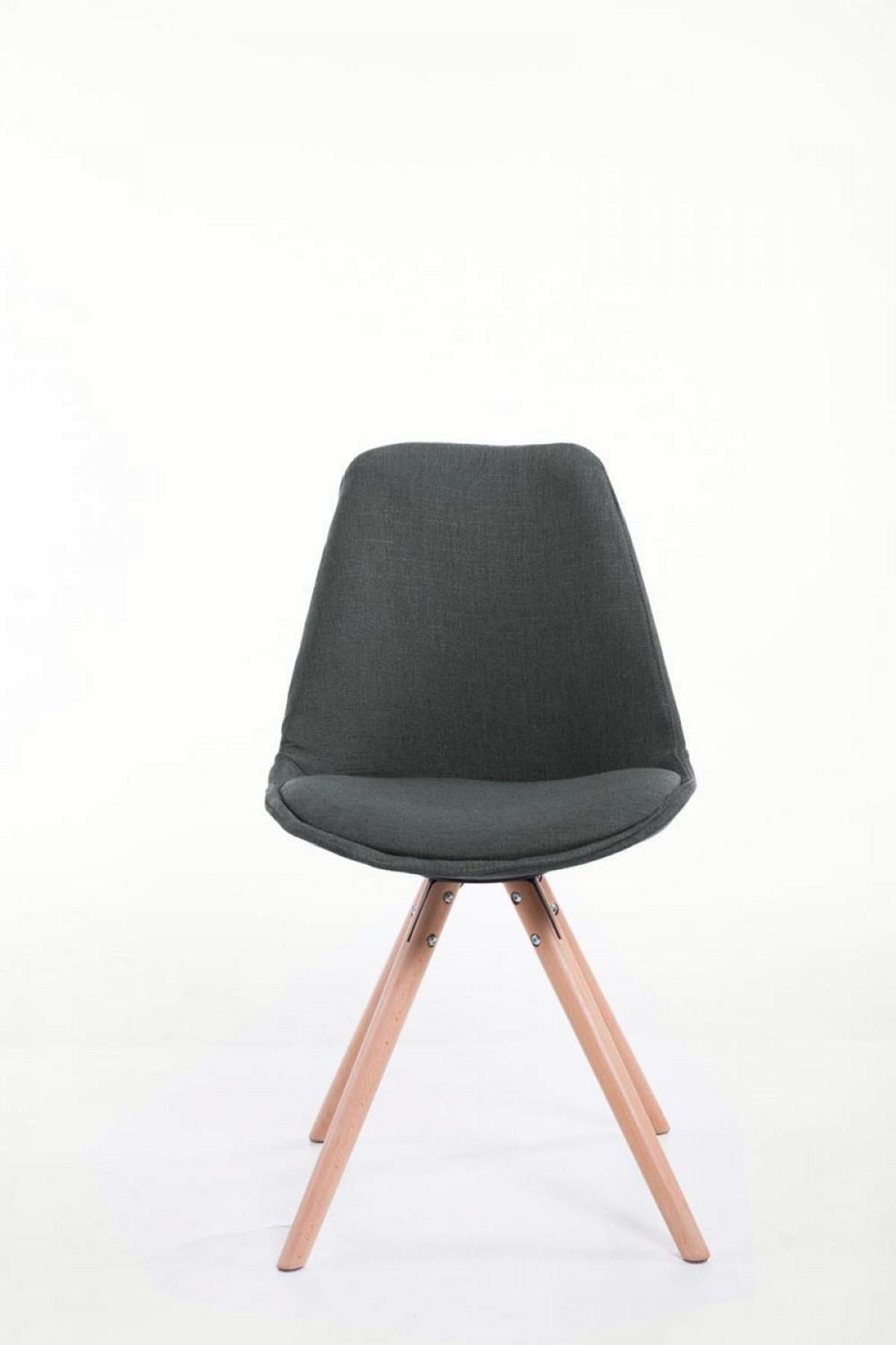 STUHL Stoff dunkelgrau - Eukalyptusholzfarben/Dunkelgrau, Holz/Textil (48/84/56cm) - CLP