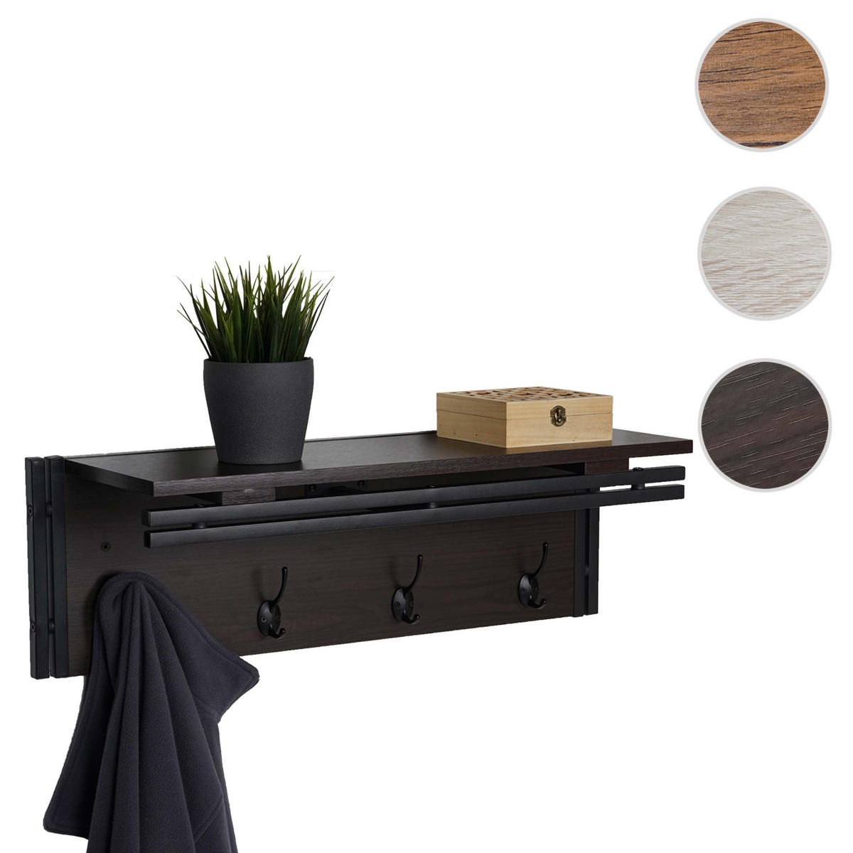 WANDGARDEROBE Dunkelbraun - Dunkelbraun, Holzwerkstoff (75/24/24cm) - MCW