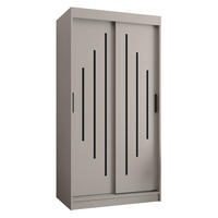 ŠATNÍ skříň s posuvnými dveřmi 200/100/62 2dveřová - černá/kašmírová, dřevo/plast (100/200/62cm)
