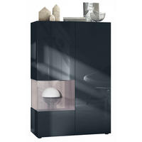 VITRINE Morena Einsatz in Eiche Nordic - Silbereichenfarben, Holzwerkstoff (91.5/136.5/37cm) - Vladon