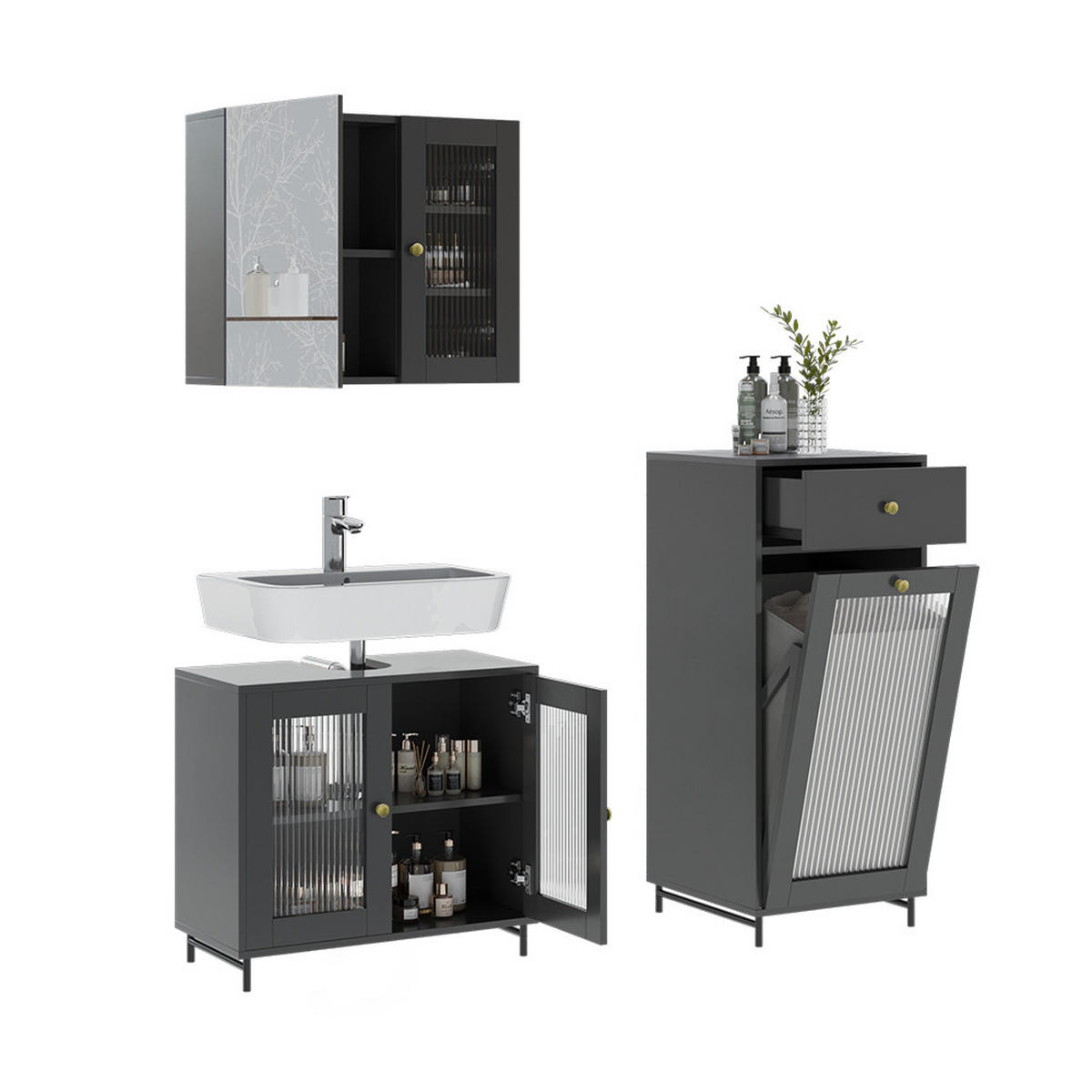 MALTE Šedá - šedá, kompozitní dřevo (60/58/30cm) - Vicco