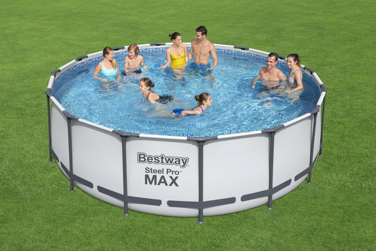 POOL Maxi rund Grau 122x457x457cm - Grau, Kunststoff (457/122/457cm) - DELUKE