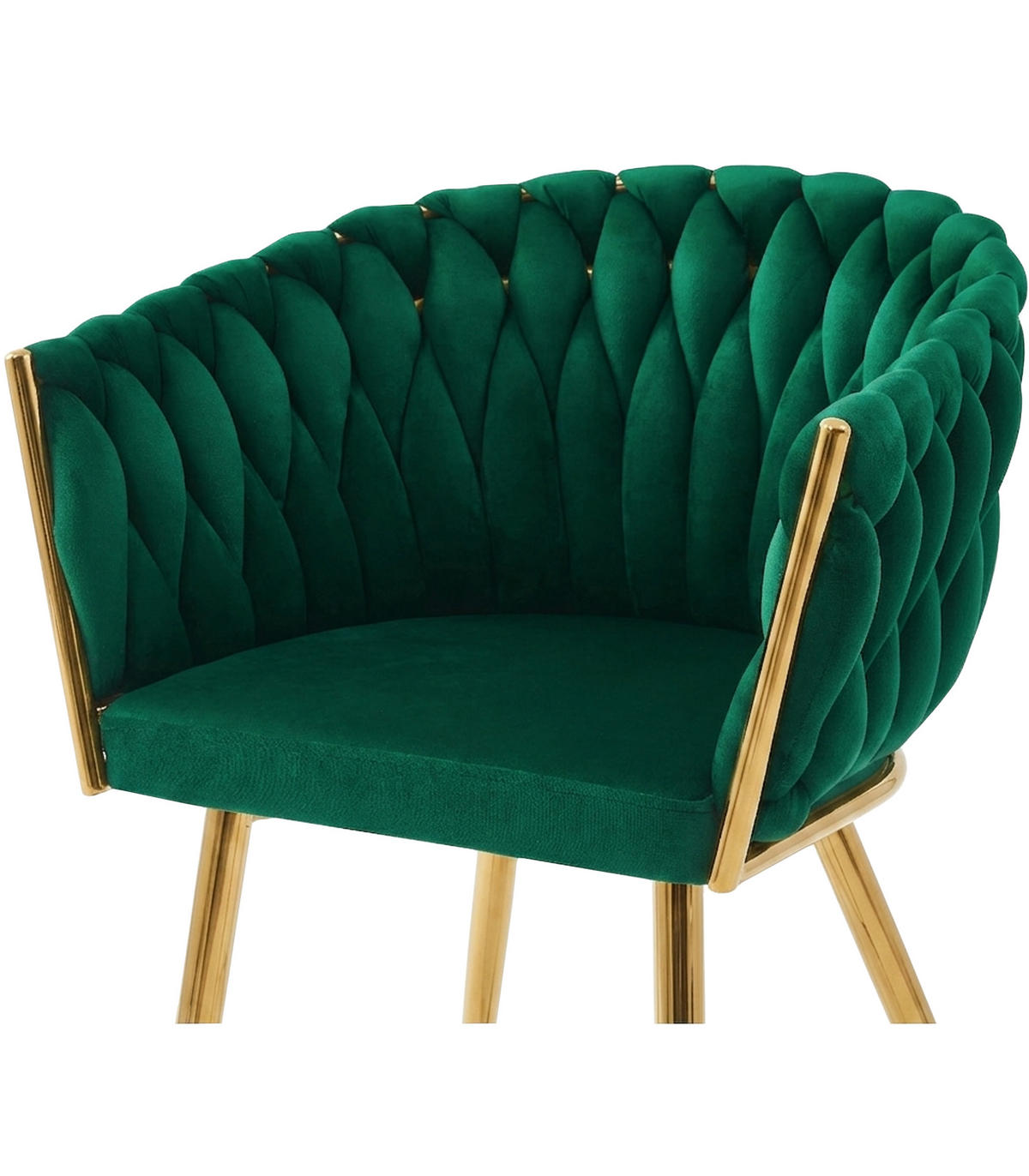 STUHL Grün 61x55 cm ORION Samt Beine Gold - Grün, Metall (61/55/55cm)