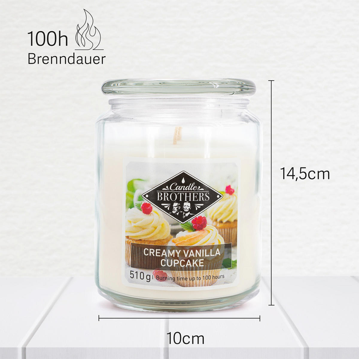 DUFTKERZE CandleBrothers - Weiß, Naturmaterialien/Glas (14.5cm)