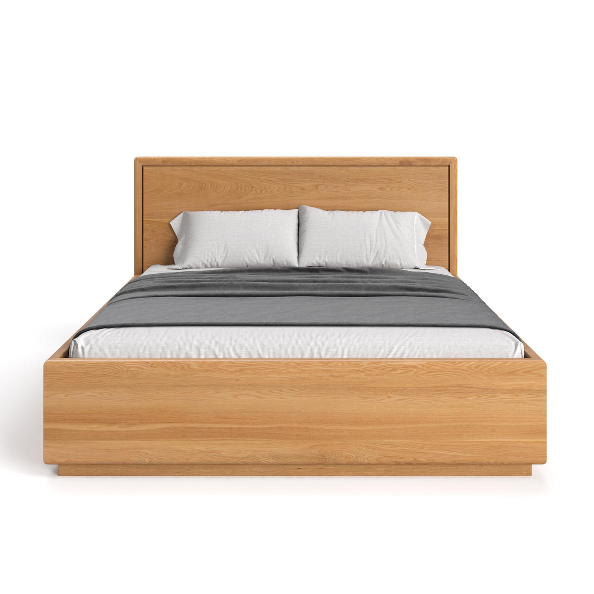 MASSIVHOLZBETT Linea aus Eiche mit Bettkasten 160x200 cm - Eichefarben/Naturfarben, Holz (160/200cm) - Danzz