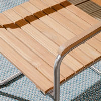 FREISCHWINGER - 2er-Set - Teak massiv / Edelstahl - Teak / Silber - Silberfarben/Braun, Holz/Metall (55/86/58cm) - home24