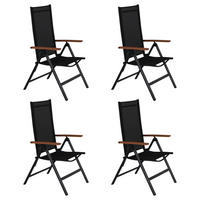 GARTENSTUHL Schwarz 4er Set - Schwarz, Holzwerkstoff (57/110/68cm) - ebuy24