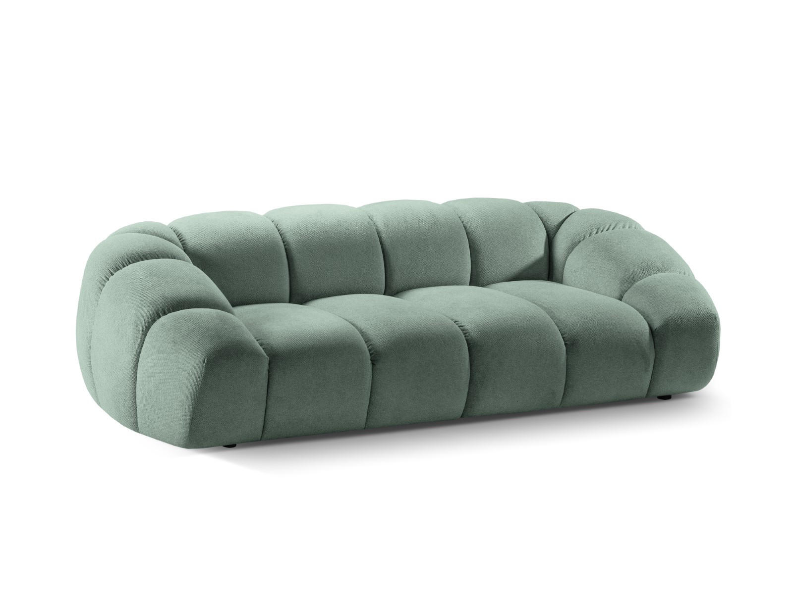 SOFA Diana aus Strukturierter Samt minze 3 Sitzplätze - Mintgrün, Textil (114/72/234cm) - Micadoni