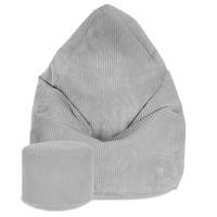 SITZSACK MIT FUßSTÜTZE Kordsamt 2-tlg Cool Gray S - Hellgrau, Textil (70/105/70cm) - Dreamroots