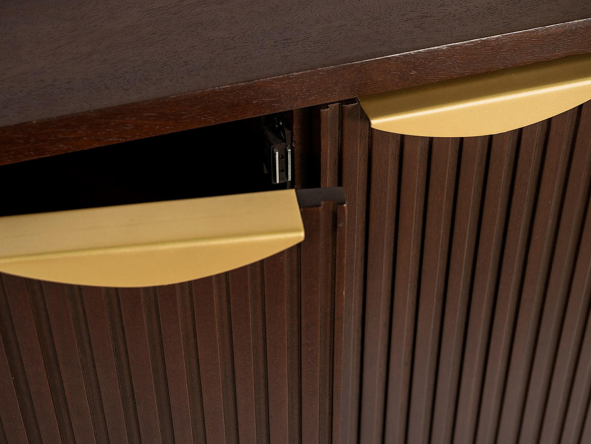 SIDEBOARD - 165 cm x 40 cm - holz - naturfarben dunkel, goldfarben Nevili - Goldfarben/Naturfarben, Holz (165/80/40cm) - Vente-Unique
