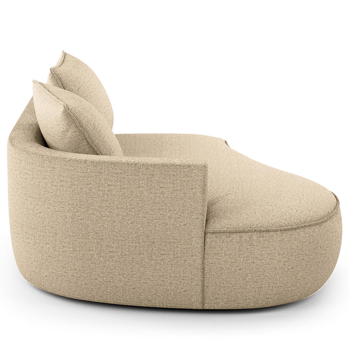 OTTOMANE - modular - Taupe/Schwarz, Kunststoff/Textil (196/82/146cm) - home24