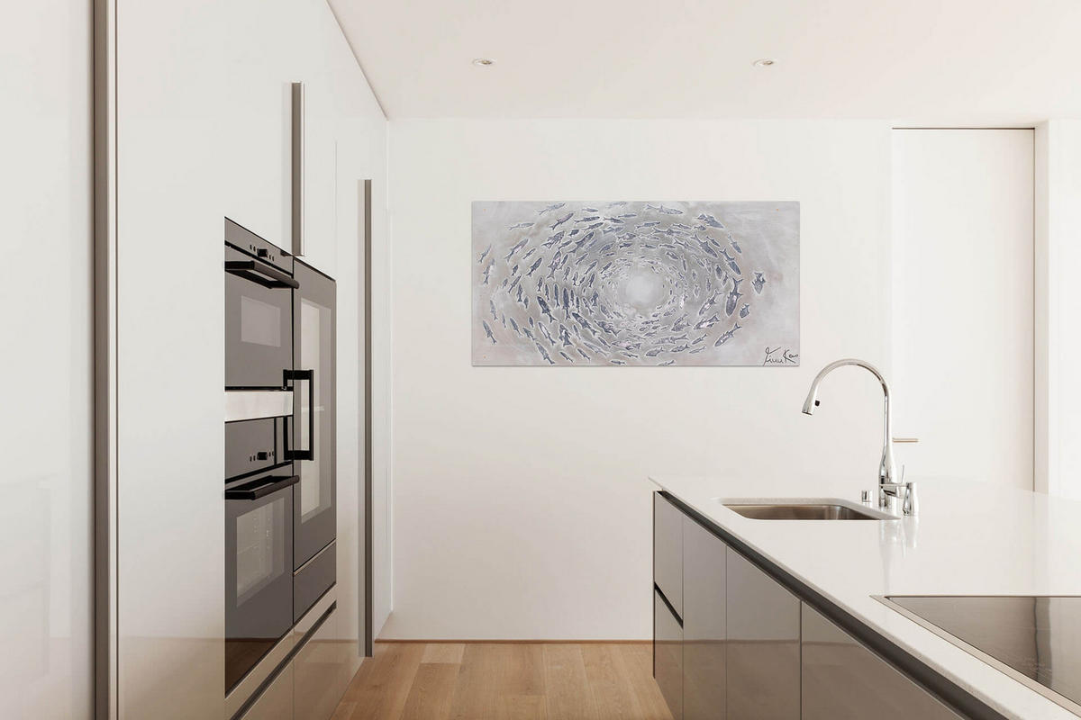 ÖLGEMÄLDE 140/70 cm - Grau, Holz/Textil (2.02/70cm) - KUNSTLOFT