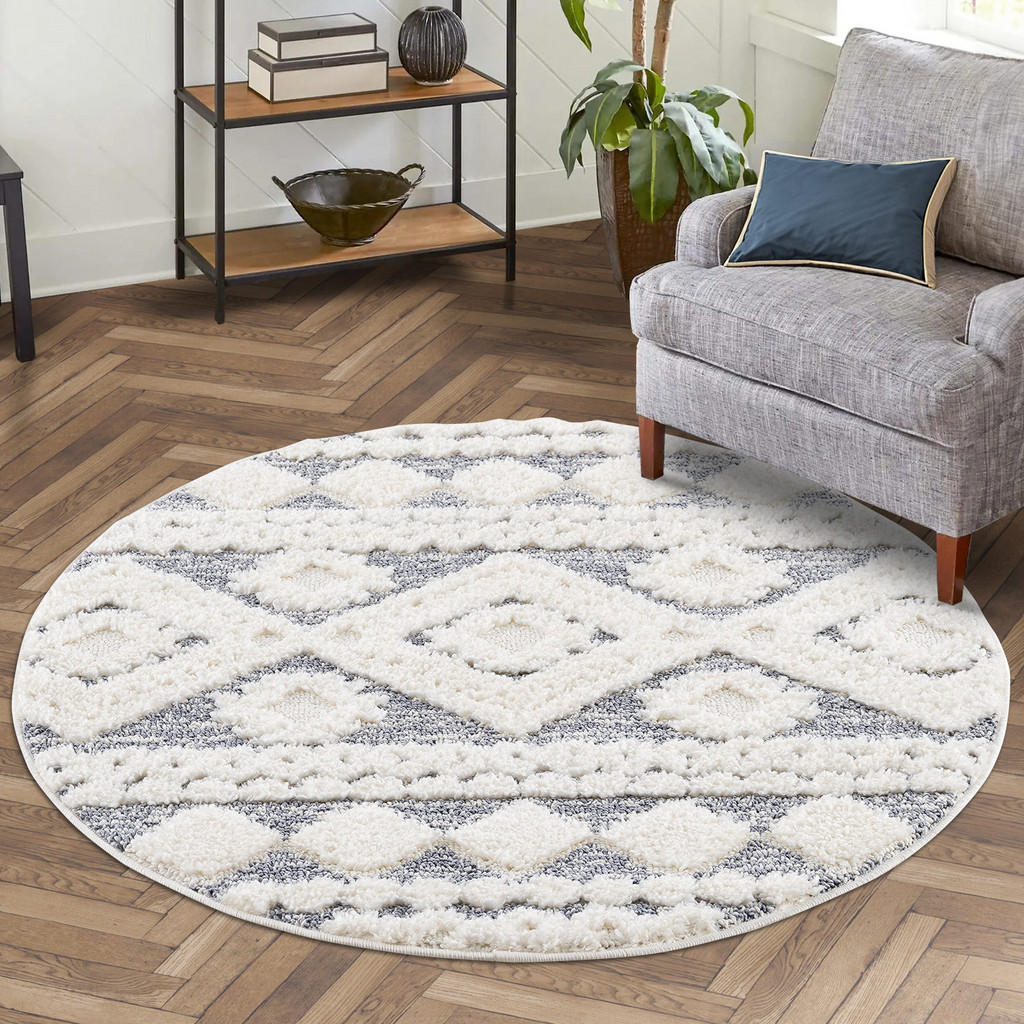 Thumbnail - carpet city Hochflor-Teppich, Textil, Ethno, Rund, 160x160 cm, Oeko-Tex® Standard 100, für Fußbodenheizung geeignet, pfl...