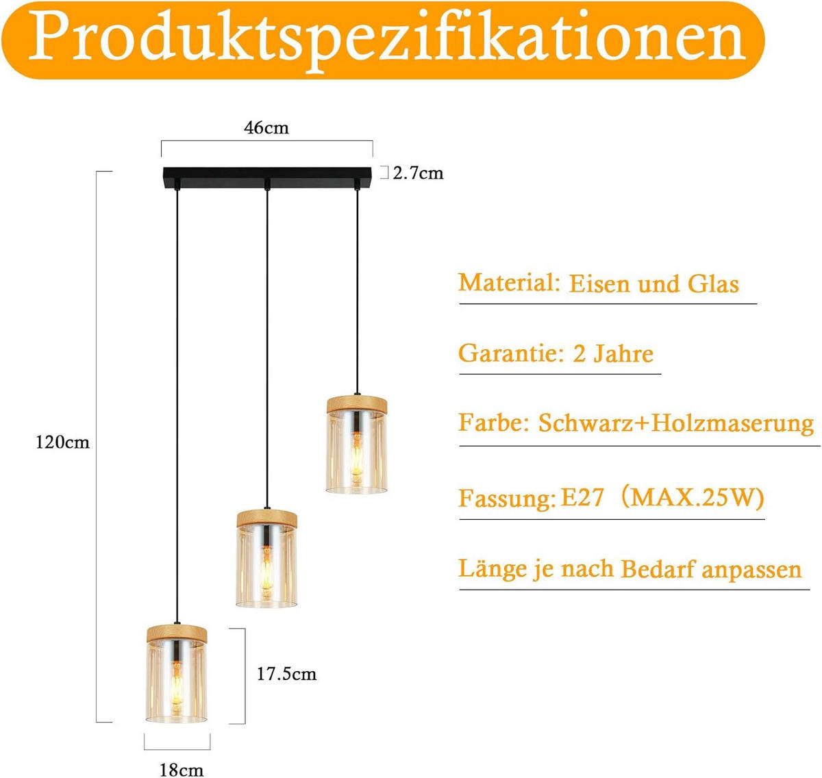 KRONLEUCHTER Flamhold 12.0/46.0/137.5 cm - Schwarz, Metall (137.5/12/46cm) - ZMH