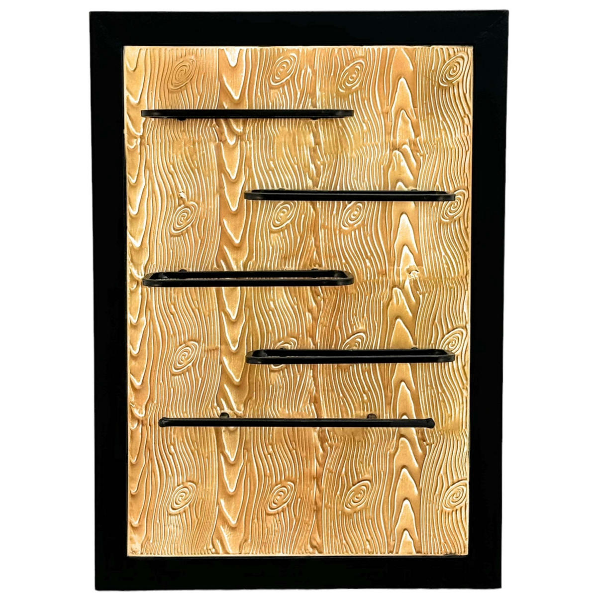 WEINREGAL Wand mit Glashalter Metall Schwarz 50/12/70 cm - Schwarz, Metall (50/70/12cm) - DanDiBo