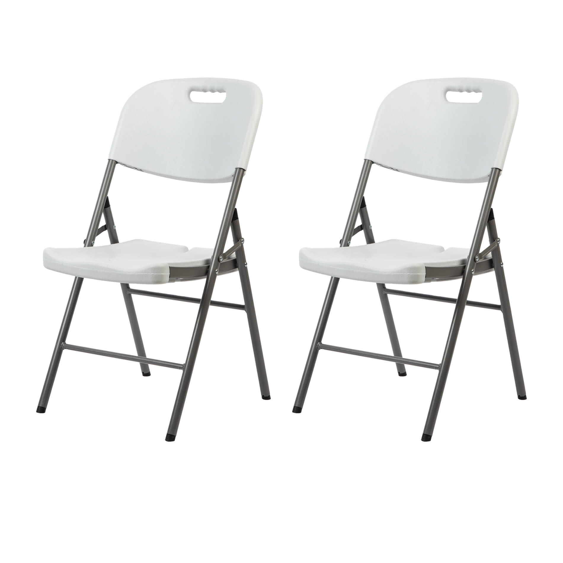 GARTENSTÜHLE 2er Set Weiß Grau 45/50/88 cm - Weiß, Kunststoff (45/88/50cm)