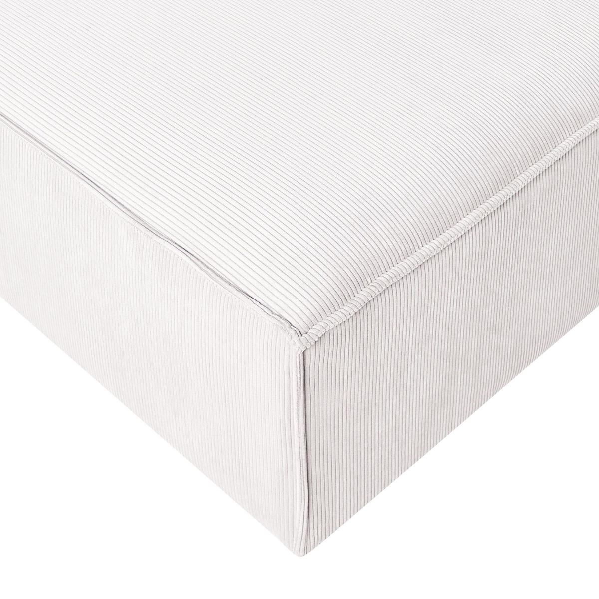 OTTOMANE Cord Cremeweiß Ardal - Creme, Textil (86/45/86cm) - Beliani