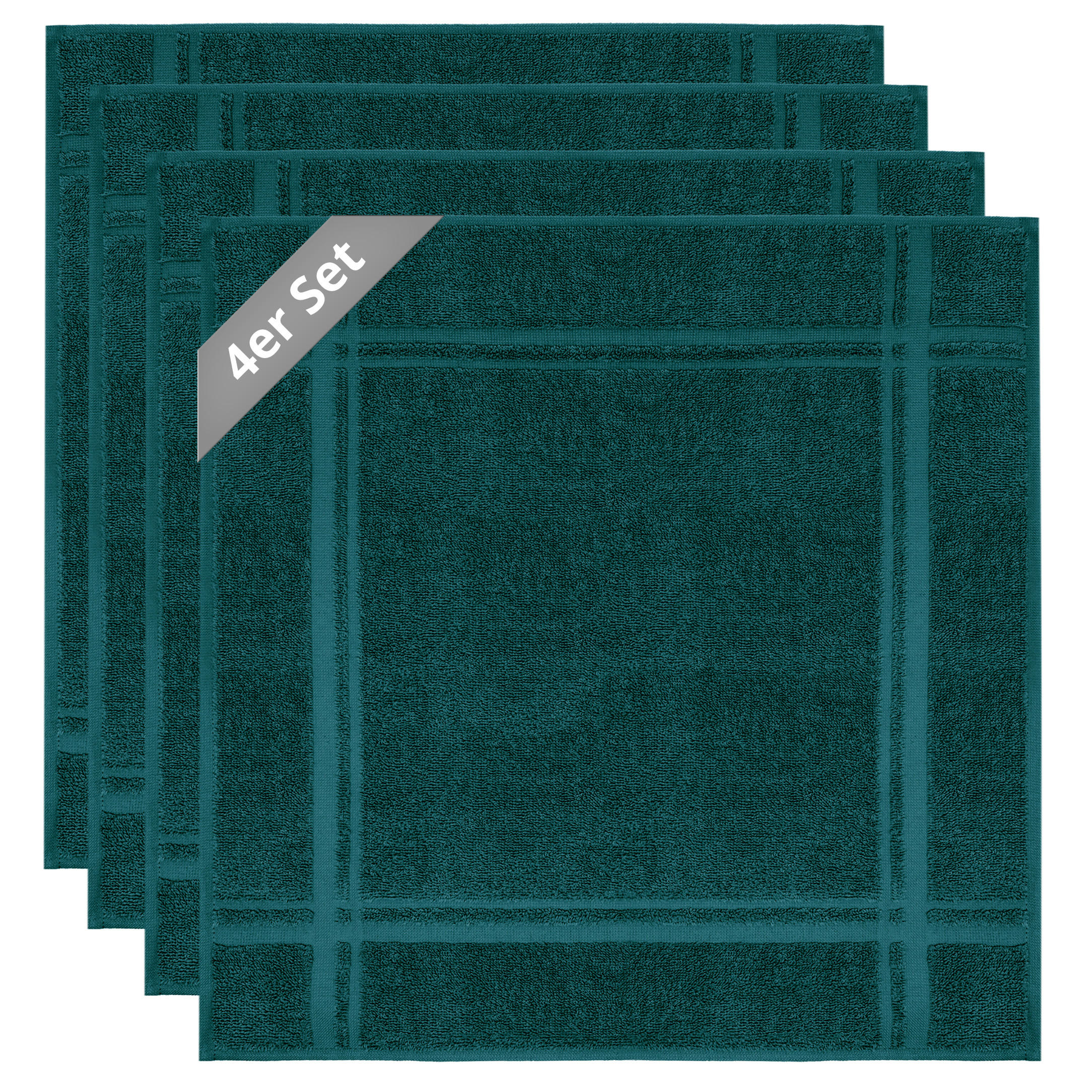 FROTTEE Küchenhandtücher 50x50 cm, 4er Set, Opal grün - Opal, Textil (50/50cm) - Lashuma