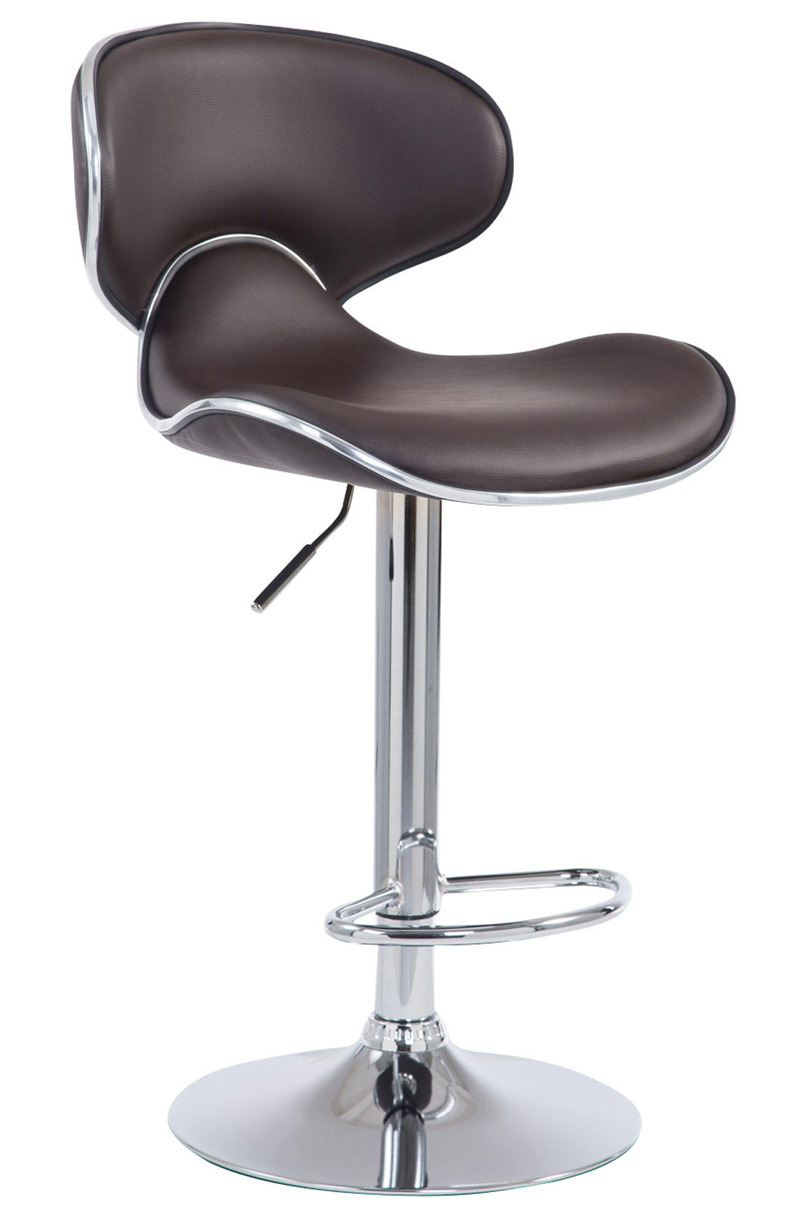 BARHOCKER Lederlook braun - Chromfarben/Braun, Textil/Metall (46/88/49cm) - CLP