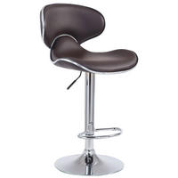 BARHOCKER Lederlook braun - Chromfarben/Braun, Textil/Metall (46/88/49cm) - CLP