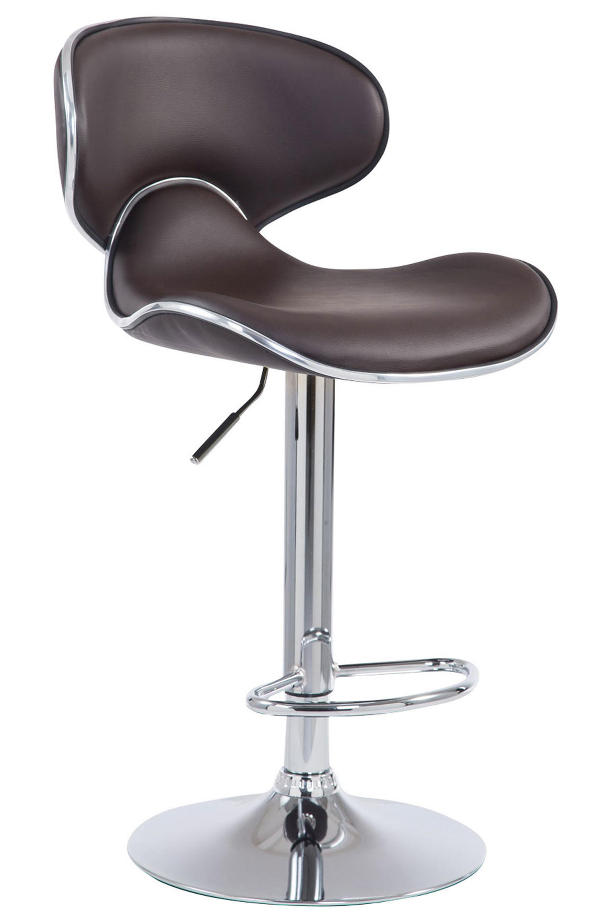 BARHOCKER Lederlook braun - Chromfarben/Braun, Textil/Metall (46/88/49cm) - CLP