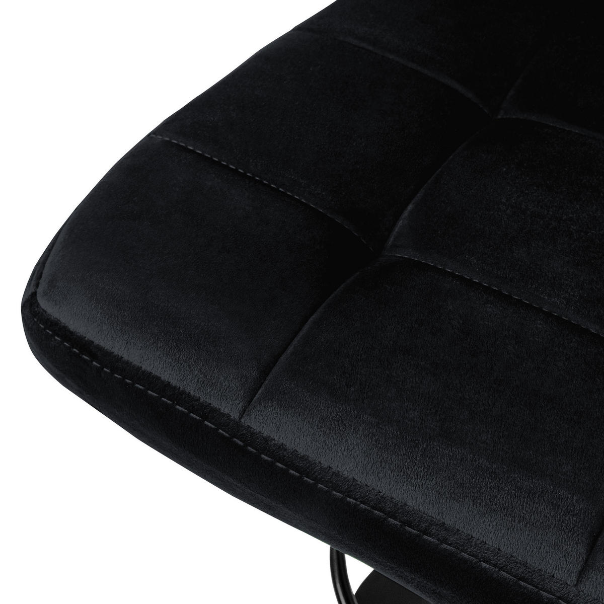 BARHOCKER Samt schwarz 2er Set - Schwarz, Metall (50/112/45cm) - ML-DESIGN