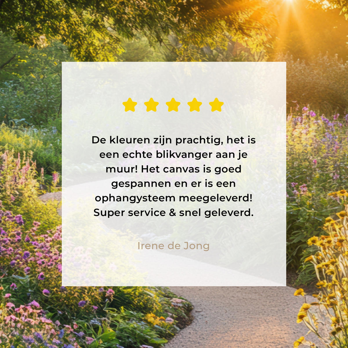 LEINWANDBILD Aussicht - Blumen - Natur - Sonne - Weg Deko Schlafzimmer 30x20 cm - Hellgelb, Textil (30/20cm) - MuchoWow