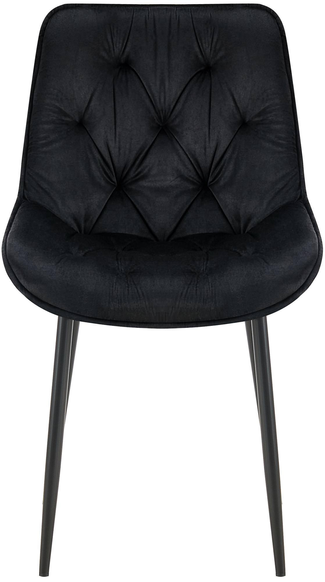 STUHL Samt schwarz - Schwarz, Textil/Metall (52/84/59cm) - CLP
