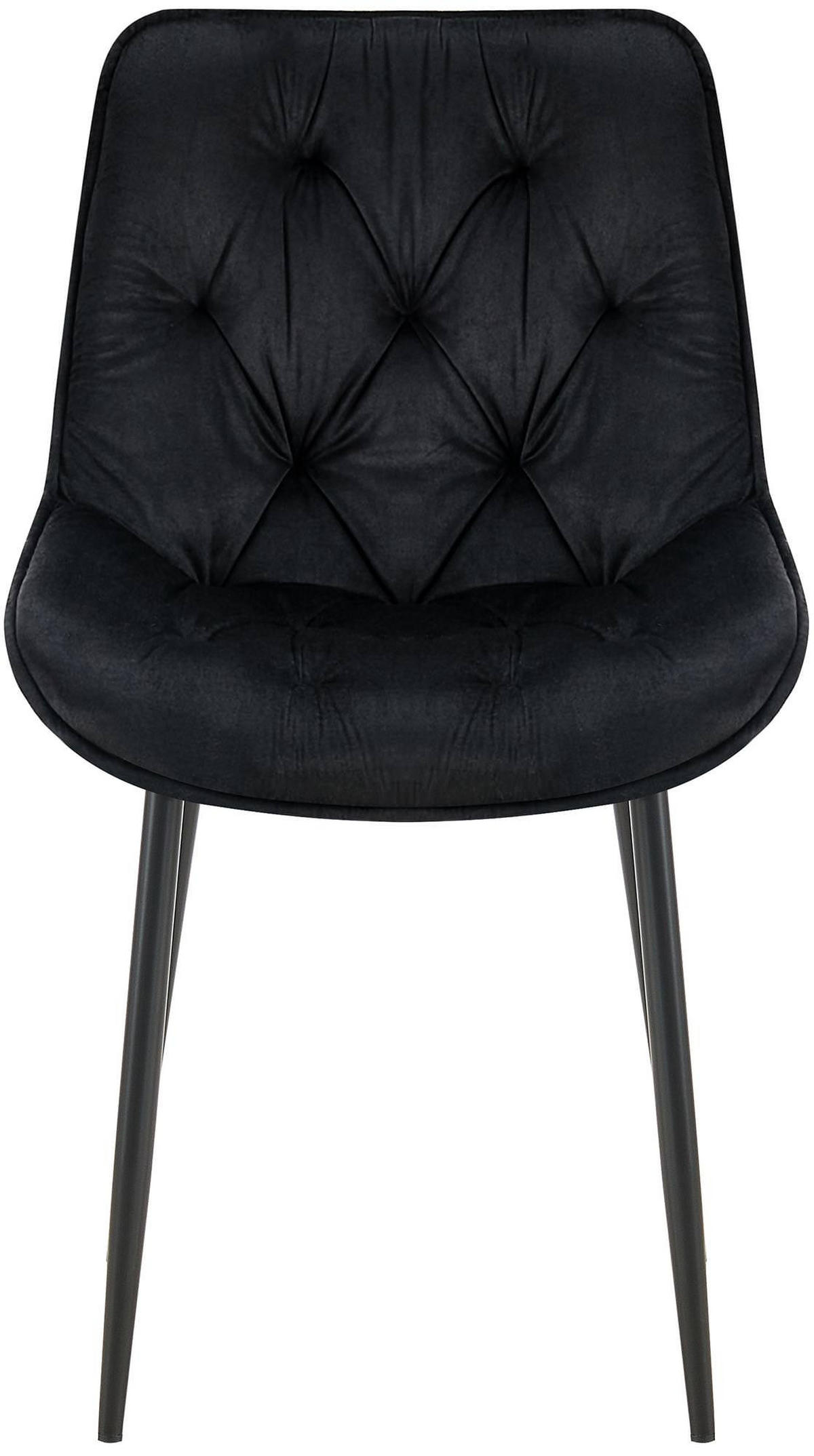 STUHL Samt schwarz - Schwarz, Textil/Metall (52/84/59cm) - CLP