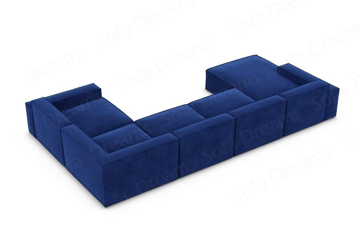 WOHNLANDSCHAFT Beluga Dunkelblau Samtstoff - Dunkelblau, Kunststoff (313/73/181cm)