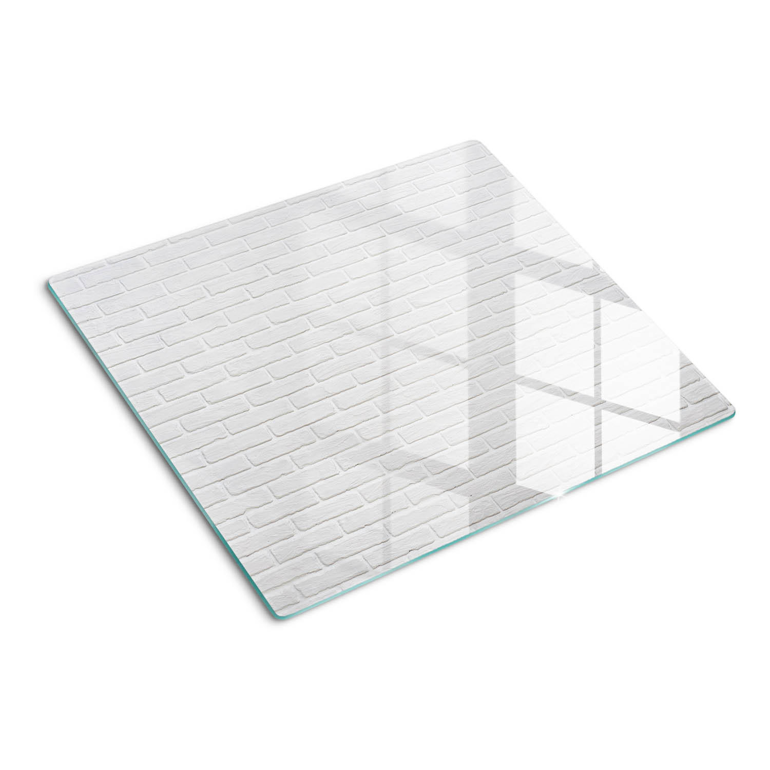 GLASPLATTE 60x52 cm Ziegelmauer - Weiß, Glas (60/0.4/52cm) - TULUP