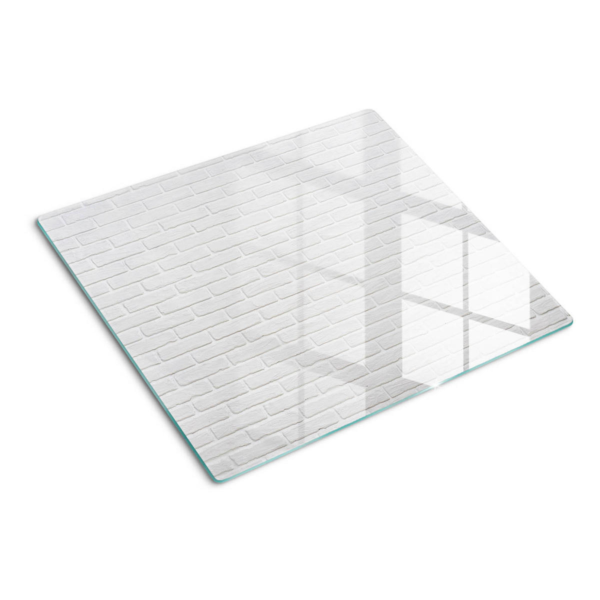 GLASPLATTE 60x52 cm Ziegelmauer - Weiß, Glas (60/0.4/52cm) - TULUP