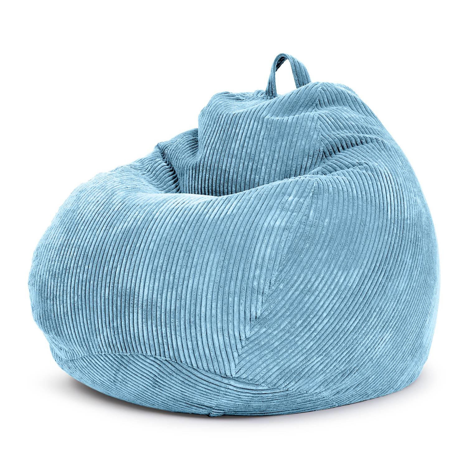 SITZSACK Indoor "Scoop" 90x110cm - Cord - Hellblau, Textil (90/110/90cm) - Green Bean
