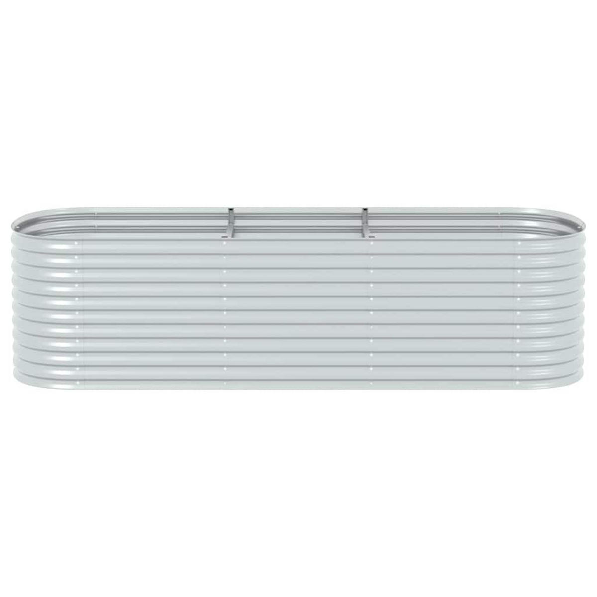 RUNDES Hochbeet für Garten BLUMO | Verzinkter Stahl | 320x80x81cm, Silber - Silberfarben, Metall (320/81/80cm) - DELUKE