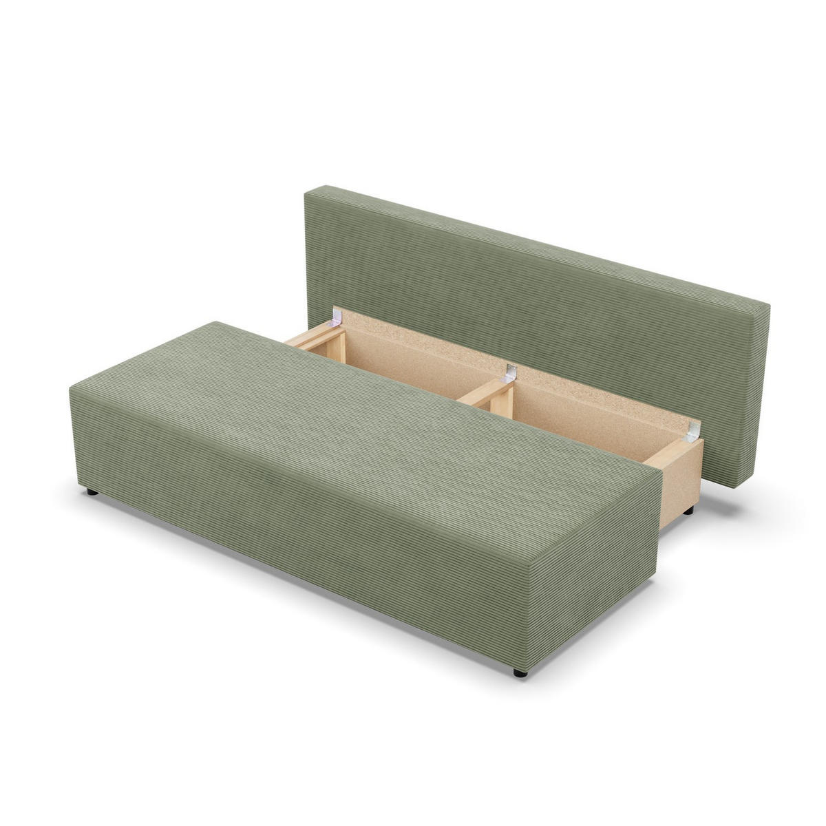SOFA 3-SITZER MIT SCHLAFFUNKTION FERMO Grün - Grün, Textil (92/95/191cm) - Mebligo