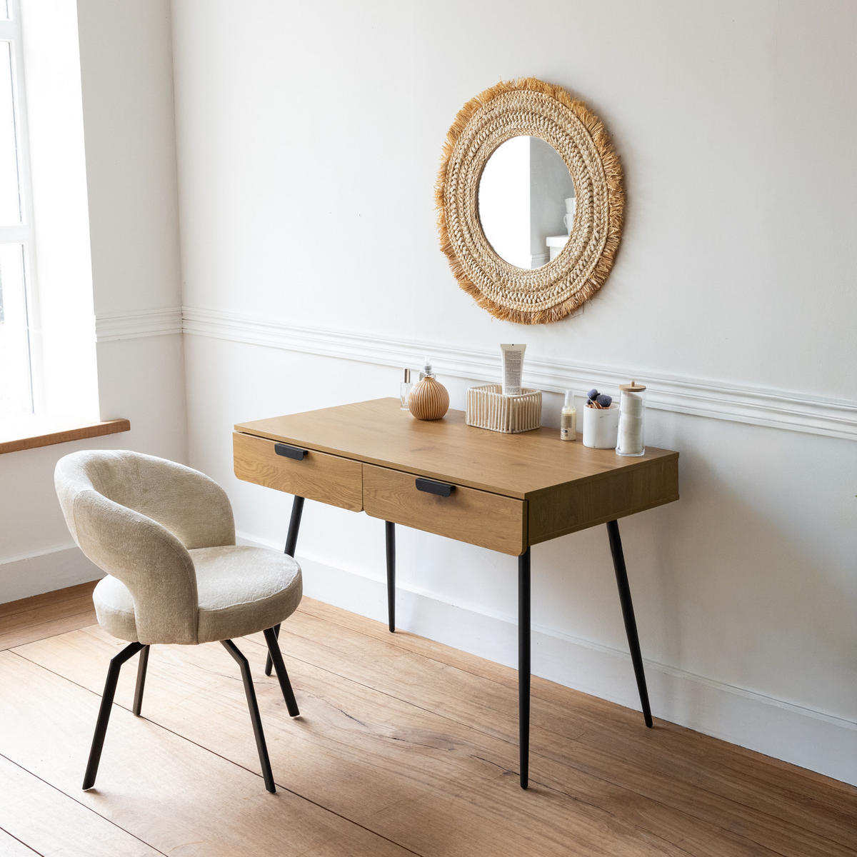 SCHREIBTISCH Louis - Braun, Holzwerkstoff (110/60/75cm) - Happy Garden