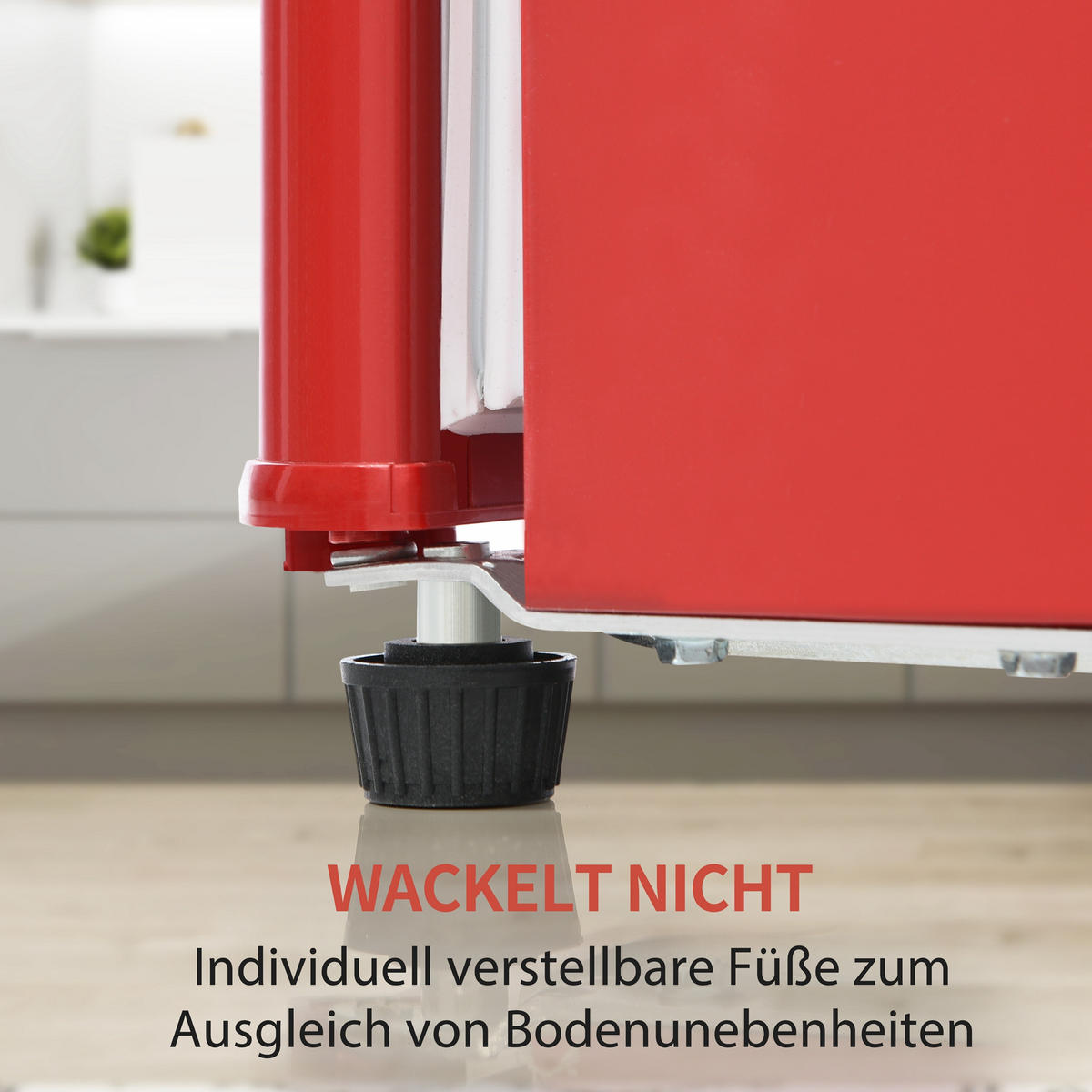 KUHLSCHRANK 41/45.5/105.5 cm Rot mit 92 Liter Gesamtvolumen und LED-Licht - Rot, Kunststoff (45.5/105.5/41cm) - Oxeza