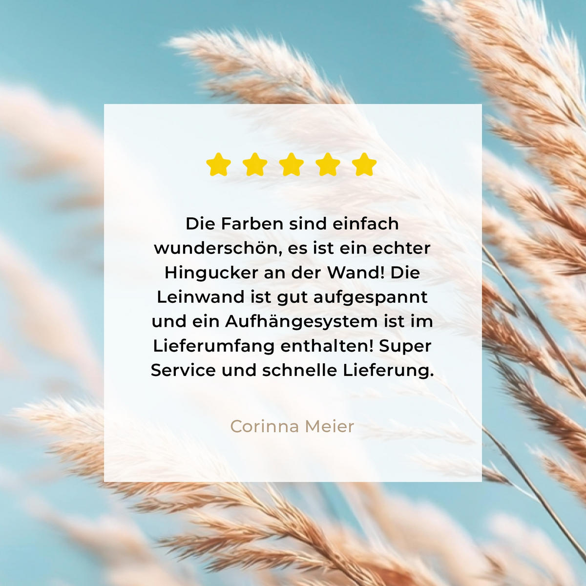 LEINWANDBILD Ziergras - Wind - Hellbraun Deko Schlafzimmer 30x20 cm - Hellblau, Textil (30/20cm) - MuchoWow