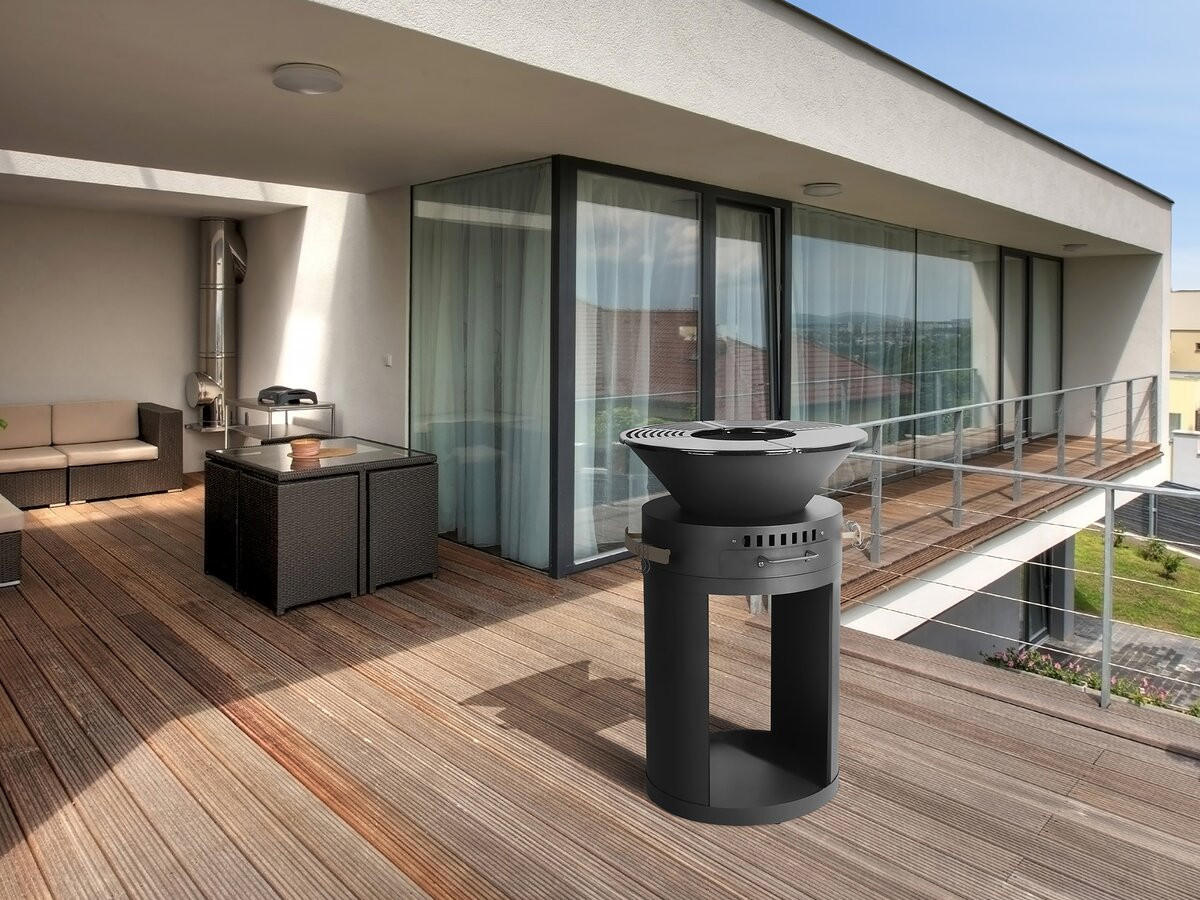 HOLZKOHLENGRILL cesar Schwarz - Schwarz, Metall (49/92/49cm) - Habitat Garten