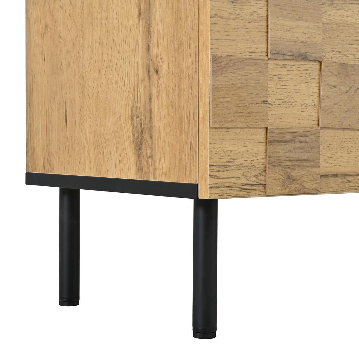 TV-SCHRANK Mosaik Lowboard 2 Türen Schublade Metallfüße - Naturfarben, Holzwerkstoff (35/44.5/170cm) - FLIEKS