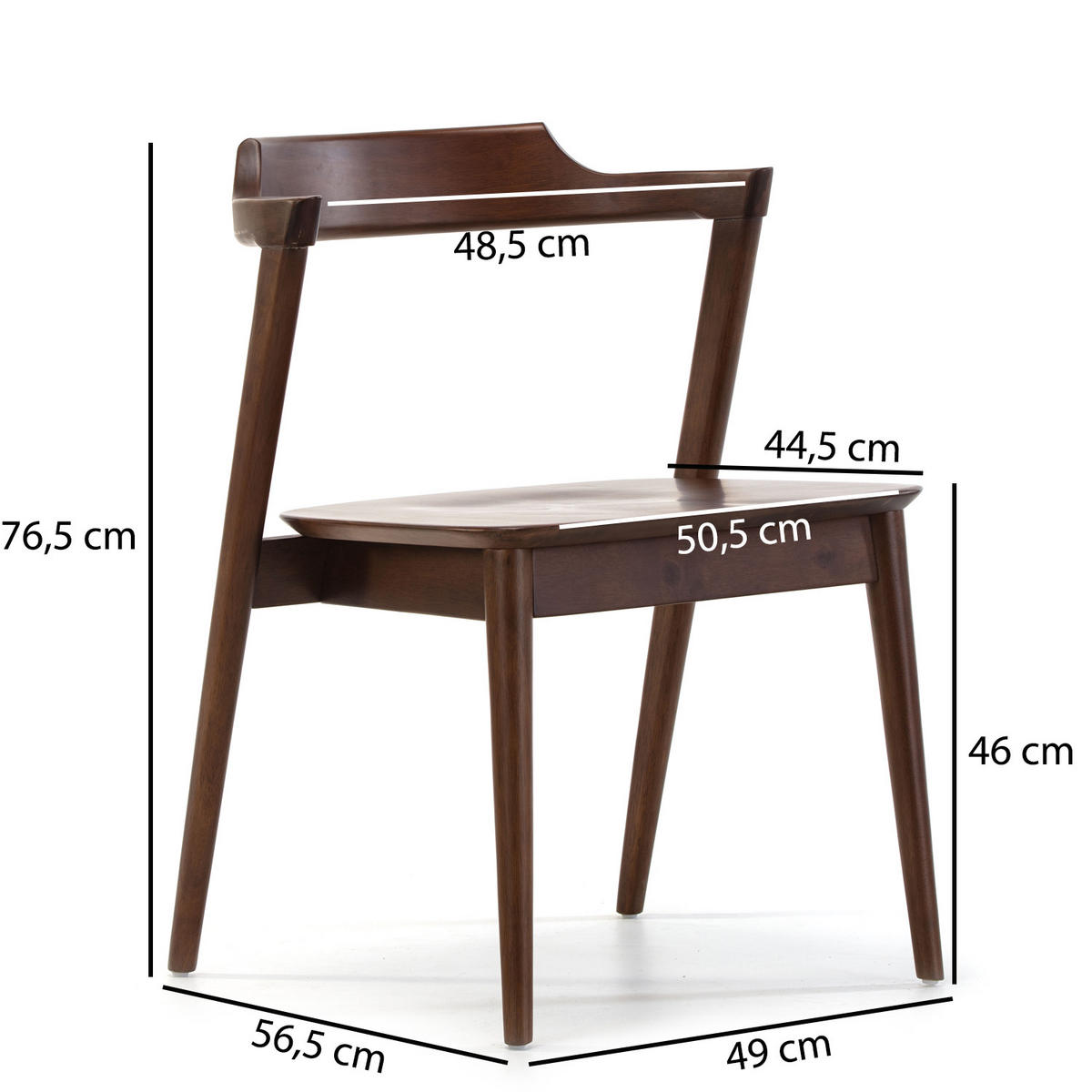 STUHL 2er-Set Venus Nussbaum Farbe - Walnussfarben, Holz (58/76/58cm) - VS Venta-stock