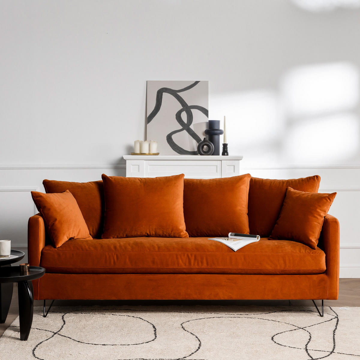 BETTSOFA - Rost - Rostfarben, Textil (213/86/95cm) - Drawer