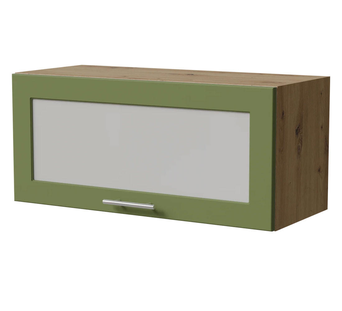 KLAPPHÄNGESCHRANK Brerra W4BS/80 WKF Eiche Artisan / RAL 6025 farngrün Matt 80 / 32,5 / 36cm - Eiche Artisan/Grün, Holz/Holzwerkstoff (80/36/32.5cm) - Feldmann-Wohnen
