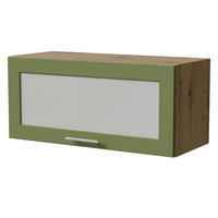 KLAPPHÄNGESCHRANK Brerra W4BS/80 WKF Eiche Artisan / RAL 6025 farngrün Matt 80 / 32,5 / 36cm - Eiche Artisan/Grün, Holz/Holzwerkstoff (80/36/32.5cm) - Feldmann-Wohnen