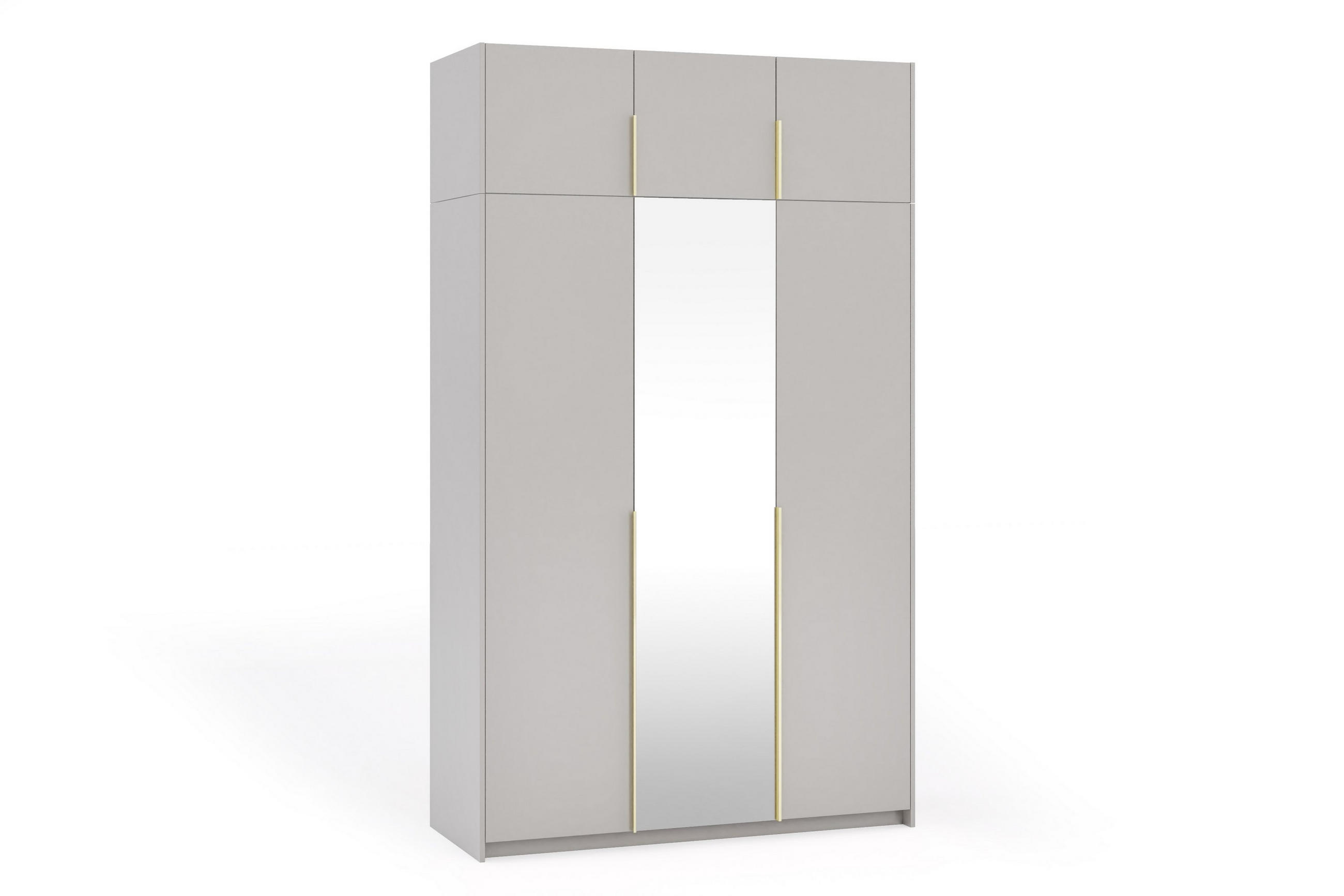 DREHTÜRENSCHRANK THALIA 148/250/58cm 3-türig mit Spiegel Kaschmir - Kaschmir, Holzwerkstoff (148/250/58cm) - MASSENO