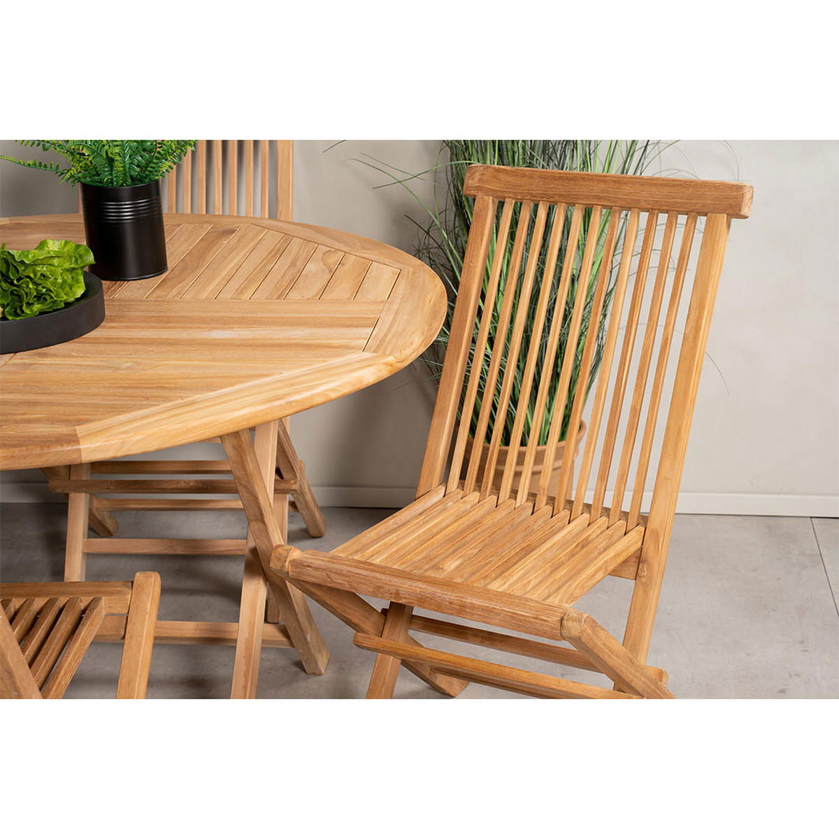 GARTENSET, Kenya, Tisch Natur, Teak., 120 x 120 x 75 cm, 5-teilig - Naturfarben, Holz - ebuy24