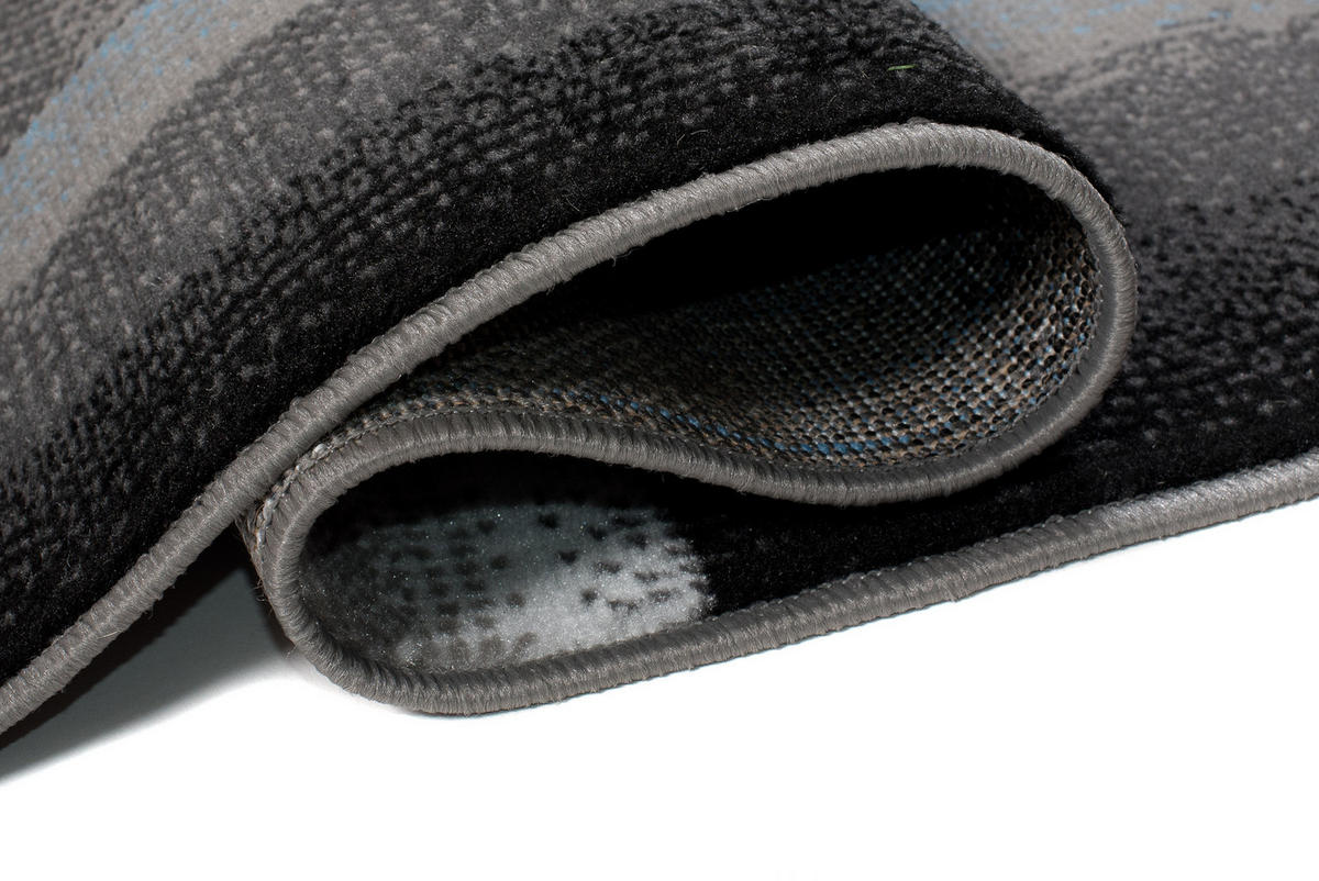 TEPPICH MAYA Blau Vierecke Streifen Verwischt 160/230 cm - Blau, Textil (160/230cm) - Tapiso