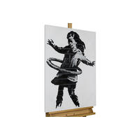 OLEJOMAĽBA 60/90 cm, Zvieratá - čierna, drevo/textil (60/90cm) - KUNSTLOFT